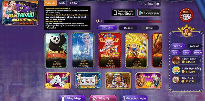 Kho game đa dạng tại Dep88 Club