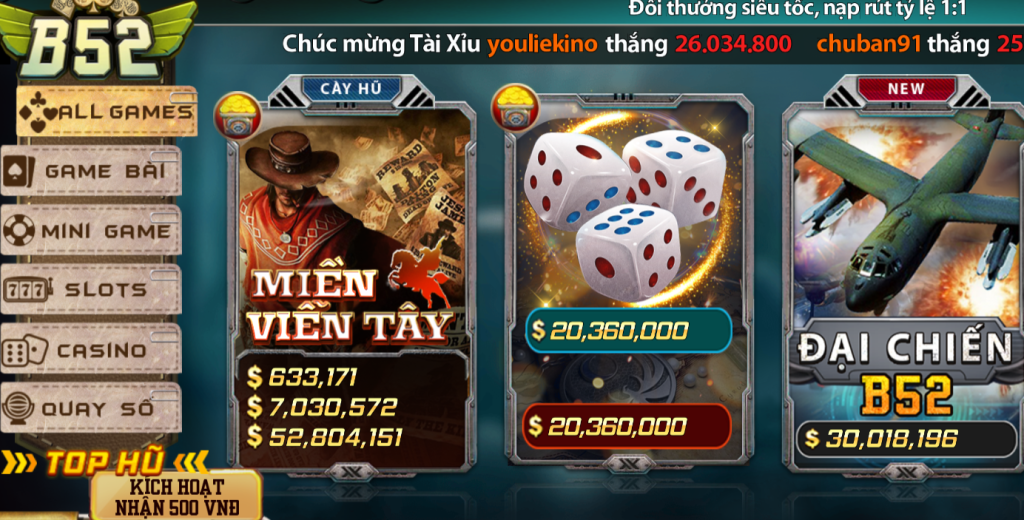 Các event khuyến mãi thường xuyên tại B52Club